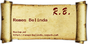 Remes Belinda névjegykártya